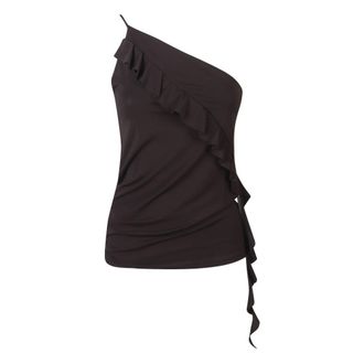 Pinko Sleeveless Tops, female, Brown, Size: L Susie Top