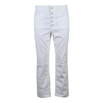 Dondup Koons Cropped Broeken - Dames - Cropped Jeans - Wit - W26 - Leer - Jeans