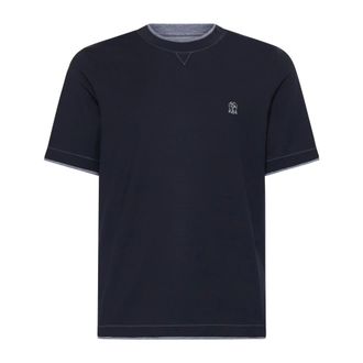 Brunello Cucinelli Blue T-shirts and Polos - male - Brunello Cucinelli - T-Shirts - Blue - 3XL - Tops