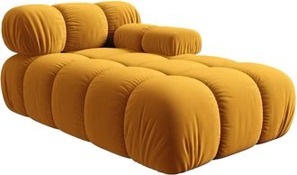 MICADONI Modulare Chaiselongue Bellis mit Armlehne rechts - Samtbezug