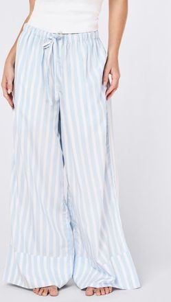 Papinelle Sleepwear Amelie Stripe Wide Leg Pants in Clear Sky at Nordstrom, Size X-Large