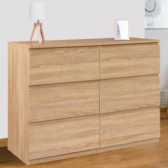 IDMarket Arc&oacute;n Tomi 6 Cajones 110 Cm Madera Efecto Haya