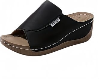 Generic Wedges Slippers For Women Beach Slope Heel Slipper Lightweight Slip On Slippers Non-Slip Open Toes Sandals Soft Soles Comfortable Walking Shoes Wide F