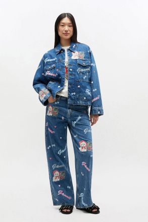 Ganni Blue Starry Animal Izey Jeans - Size 30 Organic Cotton