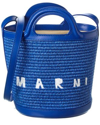 Marni Tropicalia Small Leather-Trim Tote