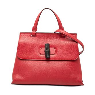Gucci Pre-owned Top Handle Leather Bag - Dames - Pre-owned - Rood - Maat: ONE Size Leer