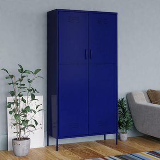 vidaXL Armario De Acero Azul Oscuro 90x50x180 Cm Vidaxl