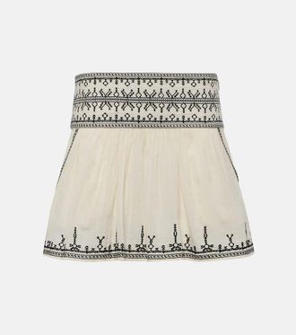 Isabel Marant Picadilia smocked cotton miniskirt