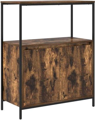 vidaXL Mueble de baño con estantes roble ahumado 76,5x35x95 cm Vidaxl