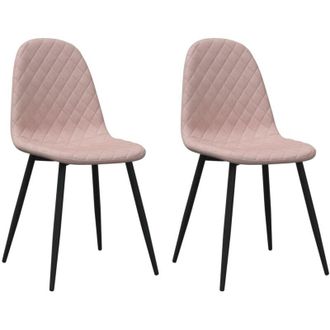 vidaXL Sedie da Pranzo 2 pz Rosa in Velluto - Vidaxl