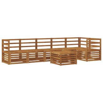 vidaXL Conjunto De Sof&aacute; Seccional 7 Pcs Natural Vidaxl