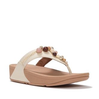 FitFlop Lulu Beaded Toe-Post Sandals in Paris Beige at Nordstrom, Size 8.5
