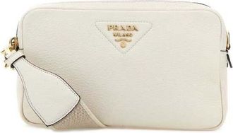 Prada White Leather Crossbody Bag Bianco 1 N Borse A Tracolla