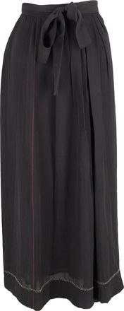 Isabel Marant Crepe Moody Embellished Wrap Maxi Skirt in Black Silk