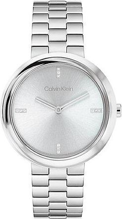 Calvin Klein Reloj de pulsera con bisel retorcido