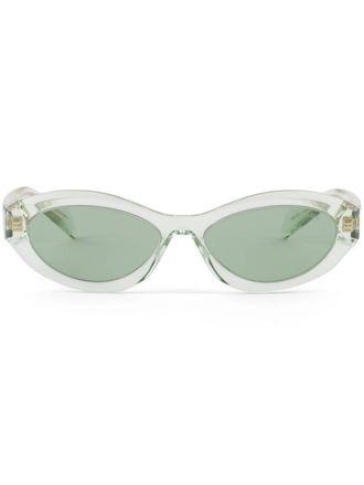 Prada Symbole oval-frame sunglasses - Green