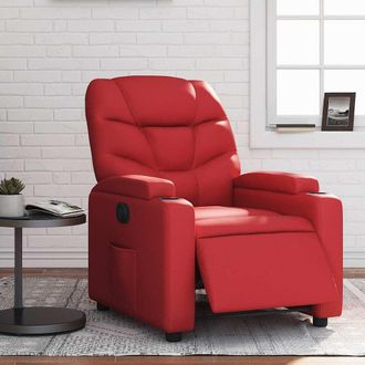 vidaXL Sill&oacute;n Reclinable El&eacute;ctrico De Cuero Sint&eacute;tico Rojo Vidaxl