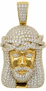 LuvMyJewelry Guiding Light 10K Gold 1.4 Ct Diamond Jesus Pendant in 10K Yellow Gold at Nordstrom