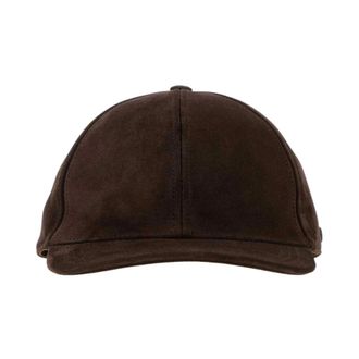 Valentino Garavani VLogo Signature Baseball Cap - Heren - Petten - Bruin - 60 CM - Su&egrave;de - Accessoires