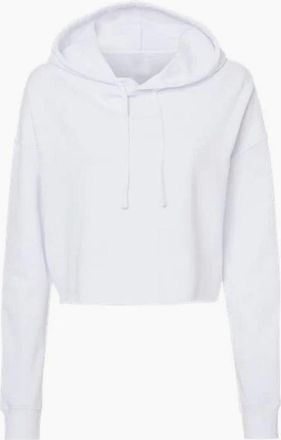 Miso Womens Cropped Hoodie - White - Size: 18