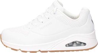 Skechers Womens Uno Stand on Air Sneaker, White With Rubber Sole, 5 UK