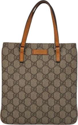 Gucci Gg Canvas Beige Canvas Tote Bag (Pre-Owned)