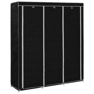 vidaXL Vidaxl - Armario Con Compartimentos Y Varillas Tela Negro 150x45x175 Cm
