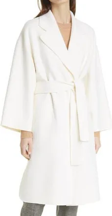 Theory Wool & Cashmere Robe Coat in Ivory at Nordstrom Rack, Size Small
