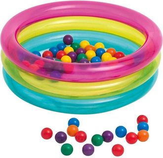 Trade Shop Trade Shop - Piscina Gonfiabile Per Bambini 3 Anelli Colorati 86x25cm Con Set Palline