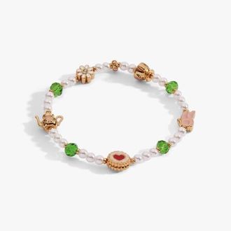 Alex and Ani Tea Party Beaded Stretch Bracelet in Gold at Nordstrom