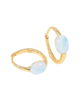 Tiramisu Plated 2.32 Ct. Tw. Rainbow Moonstone Hoop Earrings