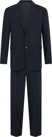 Brooks Brothers Pinstripe Virgin Wool Suit - Heren - Business pakken - Blauw - XL - Wol - Kostuums