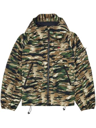 Diesel Windjack met camouflageprint - Groen