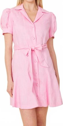 Dolce Cabo Linen Belted Mini Dress In Pnk