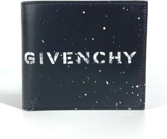 Givenchy Black White Leather Wallet (Bi-Fold) (Pre-Owned)
