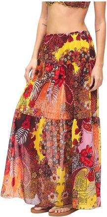 F**k Maxi Skirts, female, Multicolor, Size: M Long Skirt for Women