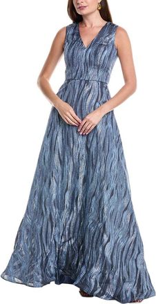 Rene Ruiz Metallic Jacquard A-Line Gown