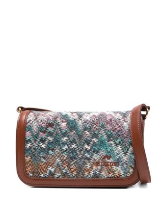 Missoni Leren crossbodytas met patroon - Bruin
