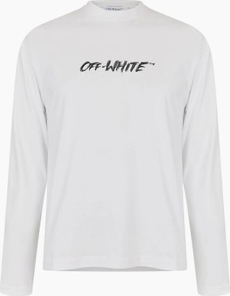 Off-white Mens Mens Long Sleeve T Shirt - White - Size: 40