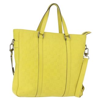 Louis Vuitton Tadao Damier Infini Leather Yellow Leather Handbag (Pre-Owned)