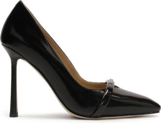 Kazar Zwarte pumps met hoge hak en stiletto neus - Dames - Pumps - Zwart - 36 EU - Leer - Schoenen