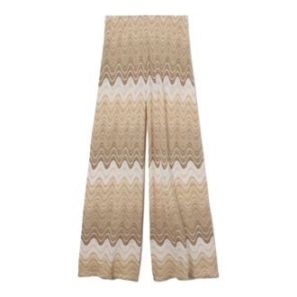 MC2 Saint Barth Wide Trousers, female, Beige, Size: M Amalia Baggy Trousers