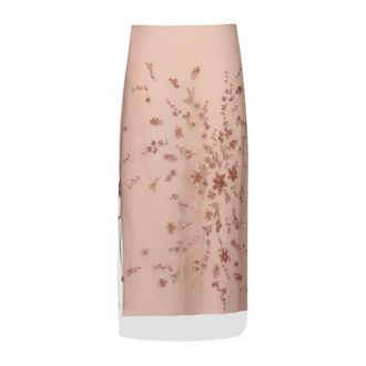 Fendi Rokken, Dames, Roze, M, Tule, Geborduurde Tulle Rok