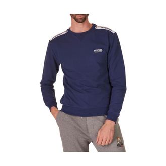 Moschino Heren, Sweatshirts & Hoodies, Blauw, Maat: XS Katoen