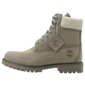 Timberland Premium 6 Inch Waterproof Medium Grey Nubuck Light Green TB0A2P6WA4E1