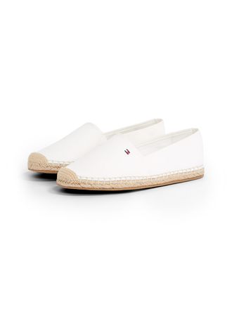 Tommy Hilfiger Espadrille TOMMY HILFIGER FLAG CANVAS ESPADRILLE, Damen, Gr. 36, beige (ecru), Baumwolle, unifarben, Schuhe Espadrille, Slipper,Flats,Bequemschuh mit 