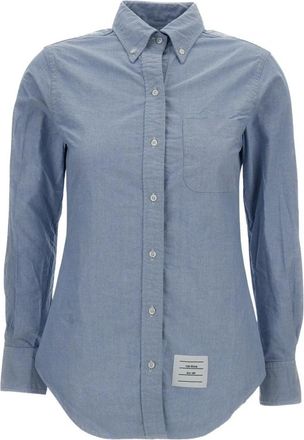 Thom Browne Oxford Shirt - Dames - Overhemden - Blauw - S - Katoen - Overhemden