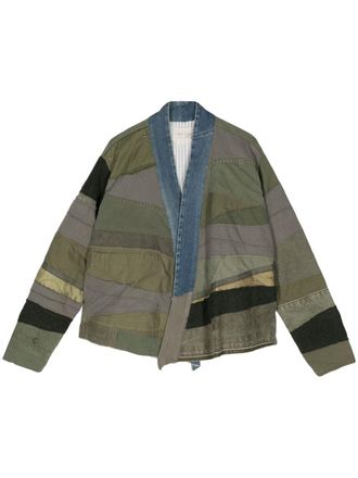 Greg Lauren Giacca con collo a scialle - Verde