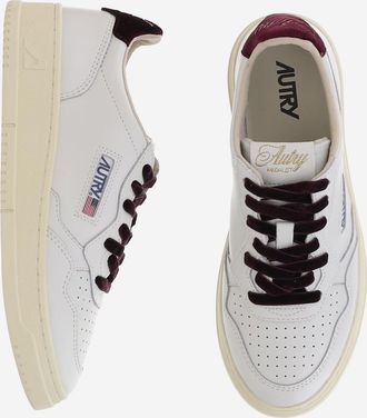 Autry Womens Leather Sneakers Medalist Low White Cow Trainers