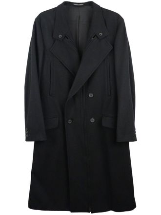 Yohji Yamamoto double-breasted wool coat - Black